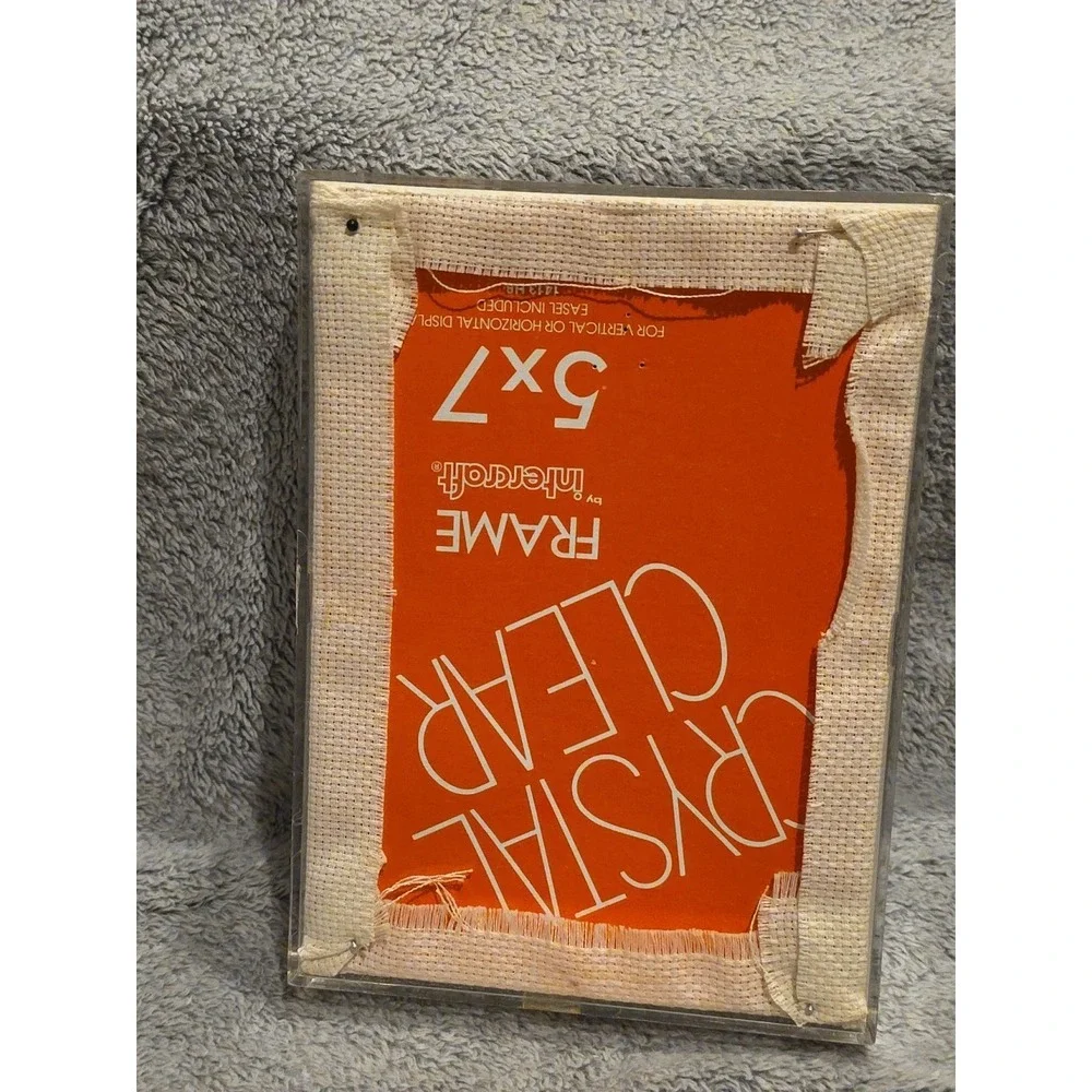 Vintage Cross Stitch When God Closes a Door He Opens a Window 5x7 Acrylic Frame